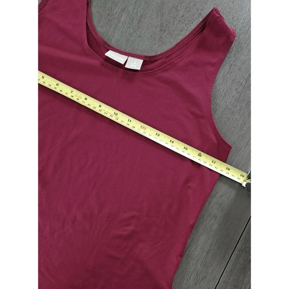 Chicos Womens Size 2 US L No Iron Button Up Shirt Blouse Camisole Set Rasberry - Picture 8 of 9